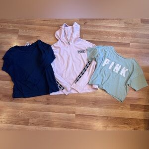 Victoria’s Secret & VS PINK Lounge Bundle – Hoodie & Tops (3 Pieces)